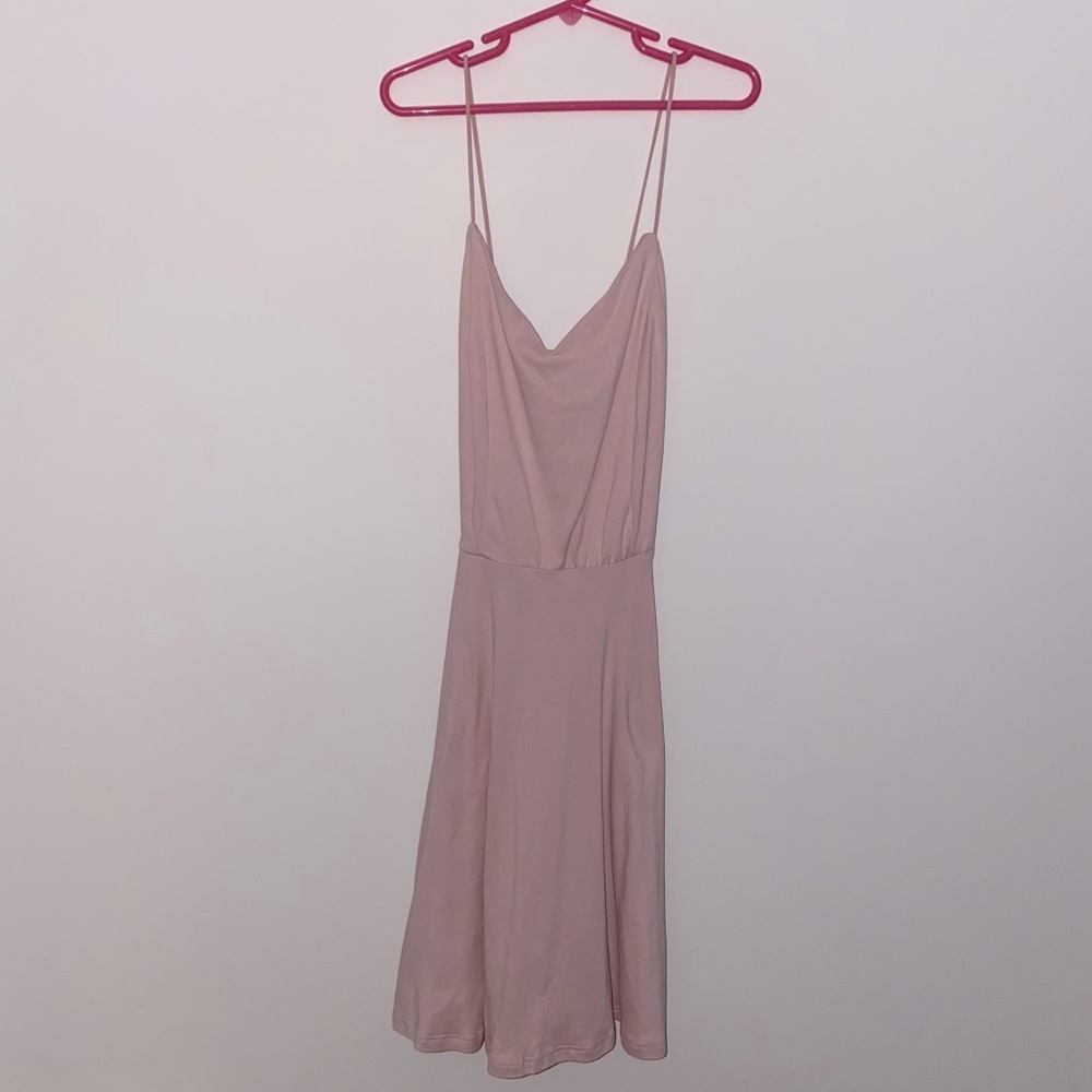 Pink flowy mini dress